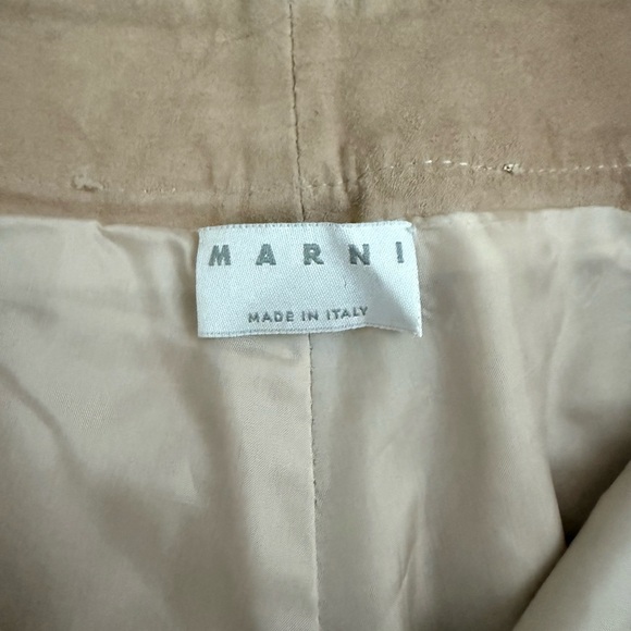Retro Marni Made In Italy Suede Leather Color Block Pants Size 8 - Picture 6 of 10